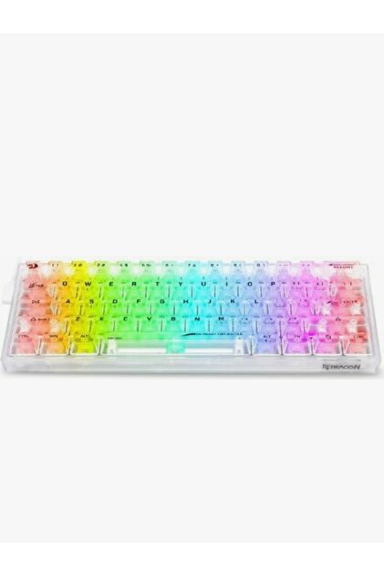 REDRAGON K617CT-RGB Fizz Şeffaf Kompakt 61 Tuşlu Türkçe Q Oyuncu
