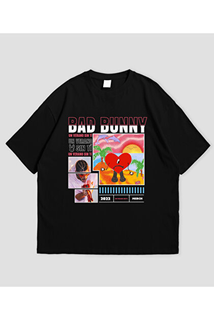 SVART WEAR Bad Bunny Baskılı Oversize Unisex T-Shirt - Fiyatı