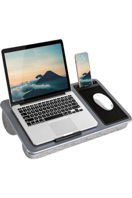 Masă pentru laptop, cu mouse pad și suport pentru telefon, până la 15,6, 5430 cm, gri