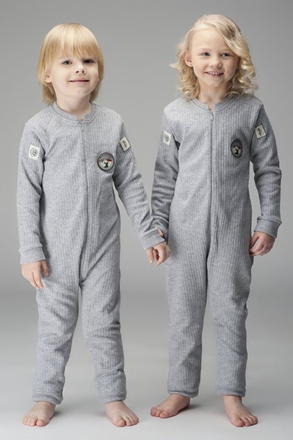 Unisex Baby Kids Anti-Sweat Thermal Jumpsuit – Furry Inside, 50% Cotton, Cold Weather