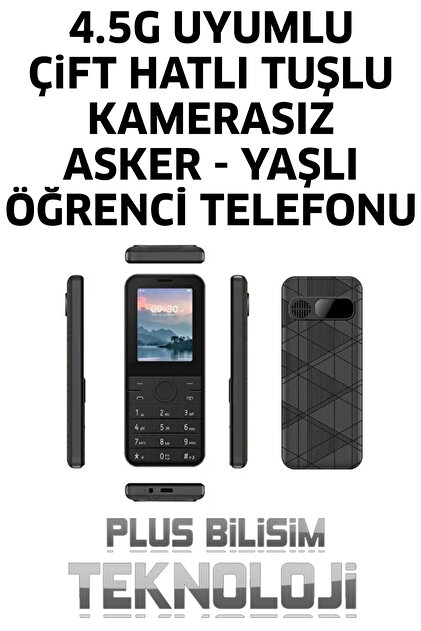 Plus Bilişim Kamerasız 4.5G Uyumlu Asker, Yaşlı Öğrenci Telefonu