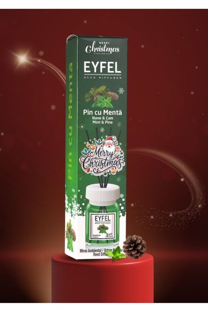 Odorizant Cameră „Pin & Mentă” – Difuzor cu Bețișoare, 120 ml