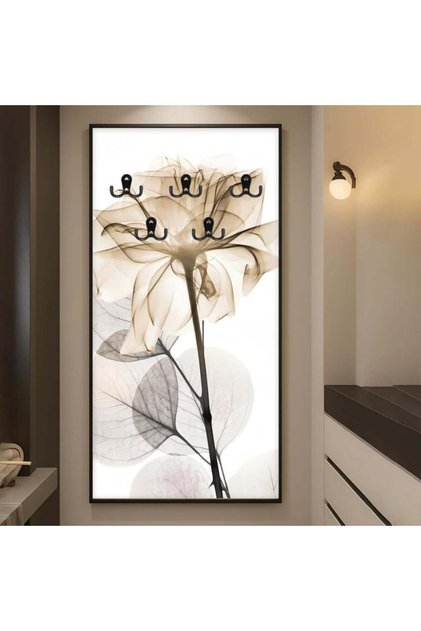 Modern Canvas Hanging Clothes Hanger with Hollow Gold Frame