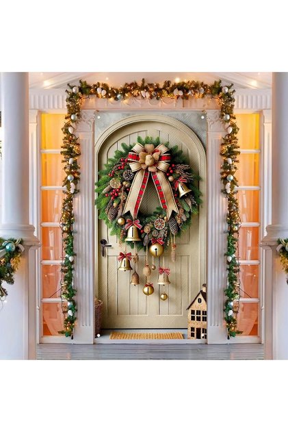 Elastic Door Decoration, Fabric Door Dressing, Christmas Decor, New Year, School Event Door Decoration