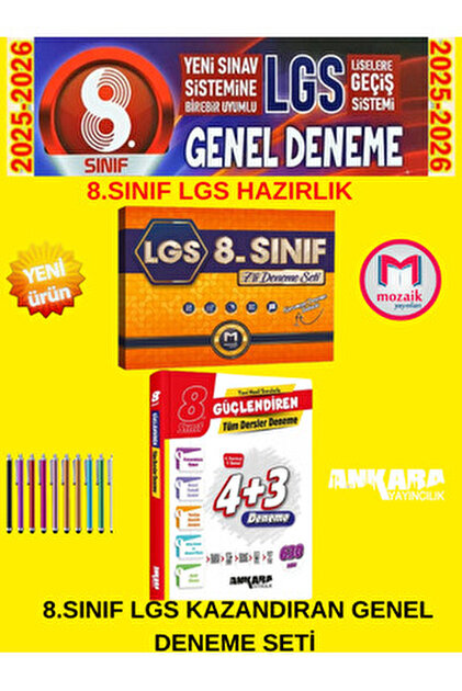 Mozaik Yayınları 2026 İntro 8.Sınıf Tüm Dersler 7 li Genel Deneme+