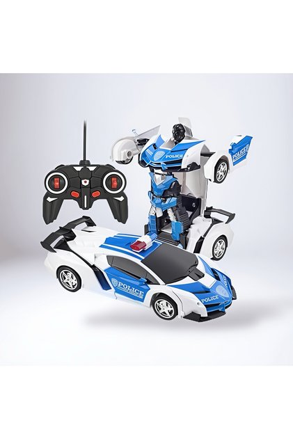 Mașină de Poliție RC Transformabilă pentru Copii – Robot Interactiv cu Telecomandă, Transformare Automată, 24 × 10 × 6 cm