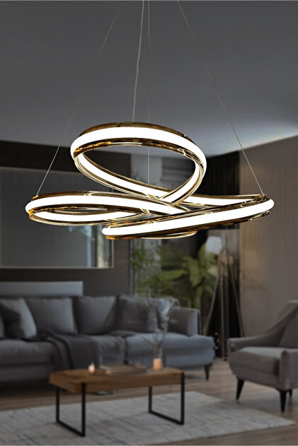 RSCOLLECTIONS 3'lü Çember Led Avize - 3 Renk Kumandasız Antrasit
