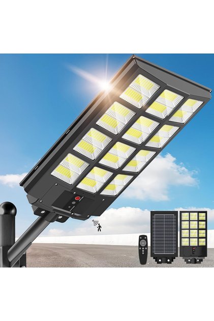 Sunwish 5000W Solar Street Light Outdoor - 6500K, Waterproof LED Flood Light with Motion Sensor