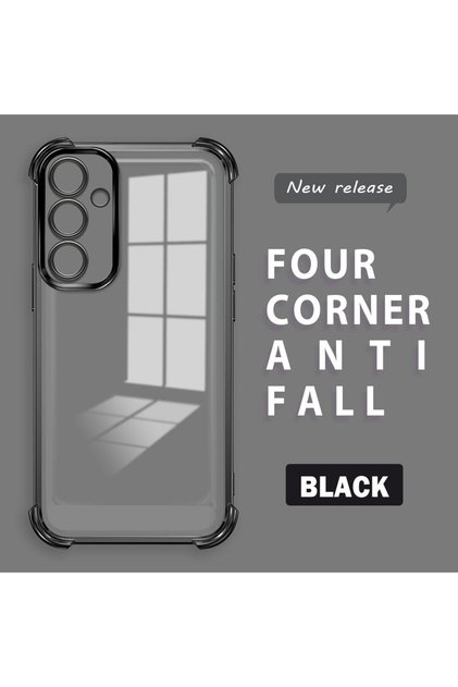 Samsung Galaxy S23 Fe Compatible Four Corner Thickened Anti Fall Transparent Silicone Coating Case