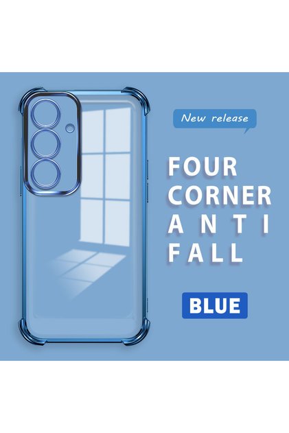 Samsung Galaxy S25 Compatible Four-Corner Thickened Anti-Fall Transparent Silicone Coating Case