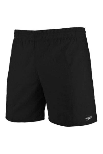 Boy's Black Solid 15" Shorts Swimsuit