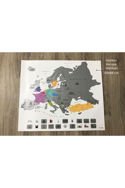 Gez-kazı Avrupa Haritası - Kazınabilir Avrupa Haritası - Scratch Map - Hediye Fikri