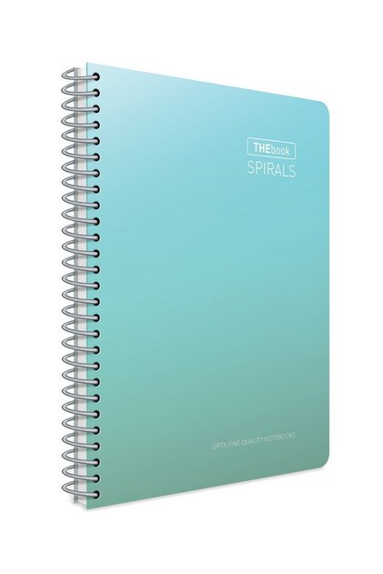 دفتر ملاحظات The Book Spirals مقاس A4 ذو 100 ورقة بغطاء صلب حلزوني (5498) مخطط باللون الأخضر الباستيل