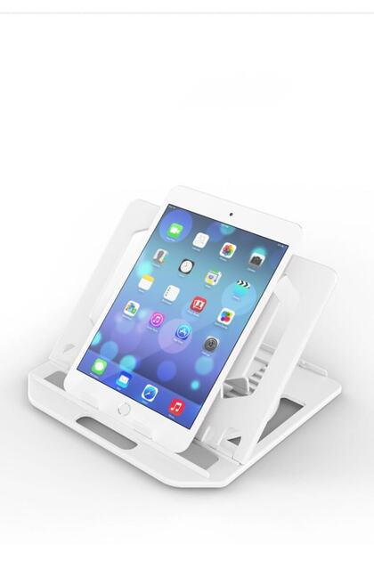 Ally Height Adjustable White Notebook Laptop-Tablet Stand and Phone Holder