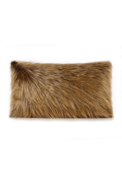 Plush Rectangular Throw Pillow Cover Washable Long Pile Single - Brown (1pc)