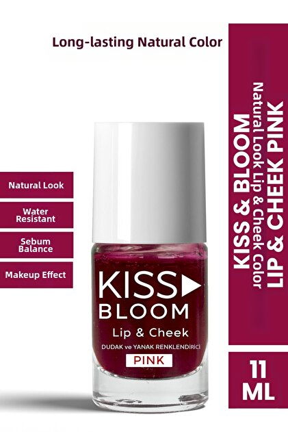 Kiss & Bloom Natural Look Lip and Cheek Color Lip & Cheek Pink 11 ml