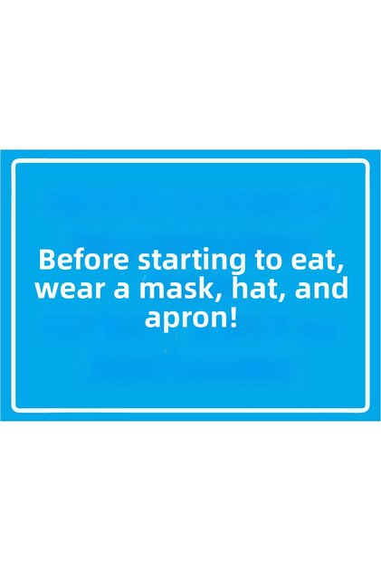 Put on Mask, Cap and Apron before Starting Cooking Isg Warning Sign Pvc A3 30X42 cm