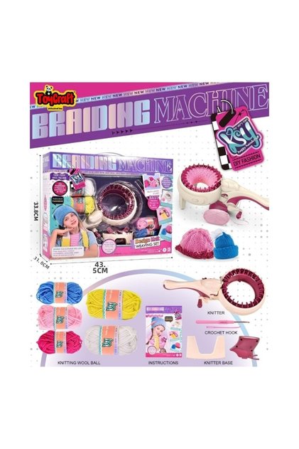 Toy Beanie Scarf Knitting Machine Full Set Creative Knitting Design Kit for Kids