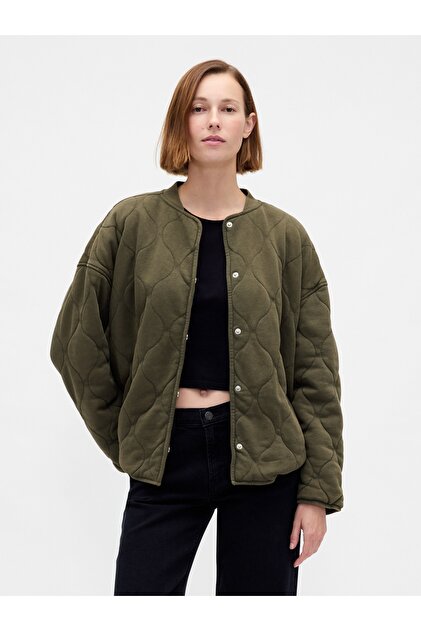 GAP Kadın Haki VintageSoft Kapitone Oversized Ceket - Fiyatı
