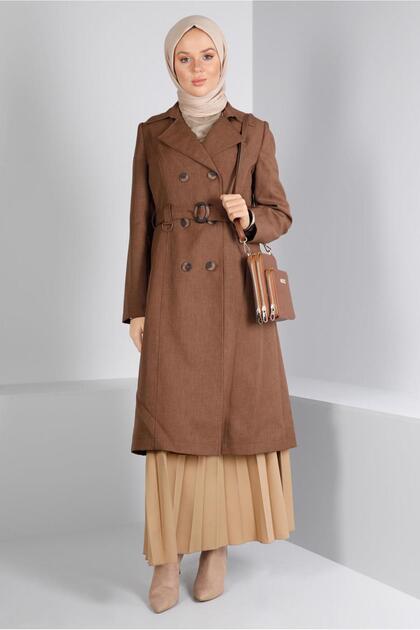 Belted Buttoned Trench Coat 10679
