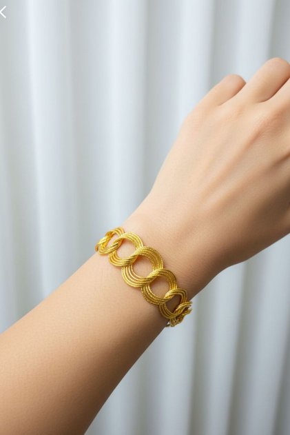 6 gr (gram) Süzme Samanyolu Bileklik Künye 14 Ayar Altın