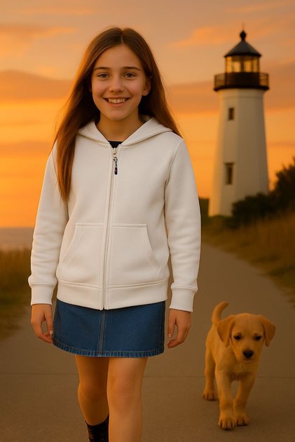 Unisex Children's Three-thread White Cardigan
