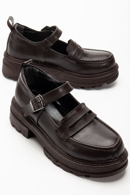 Zri̇n-771 Premium Brown Women's Orthopedic High-Sole Loafer