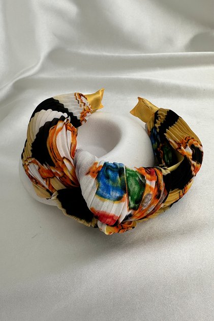 Colorful Patterned Pleated Crown