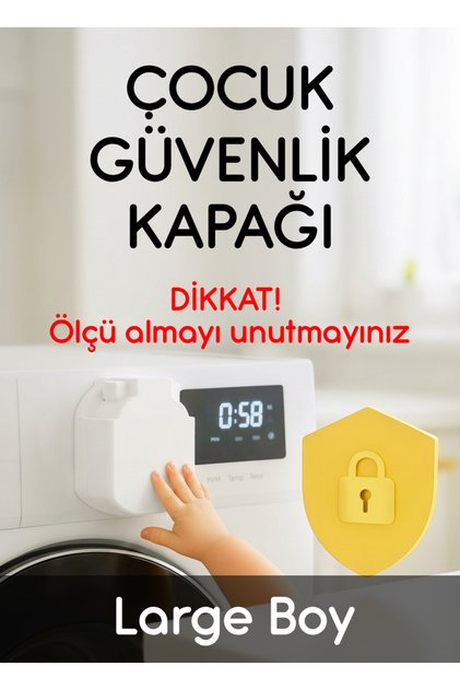 Beyaz Eşya Düğme Kilidi – Çocuk Güvenlik Kapağı - L Boy Beyaz Renk