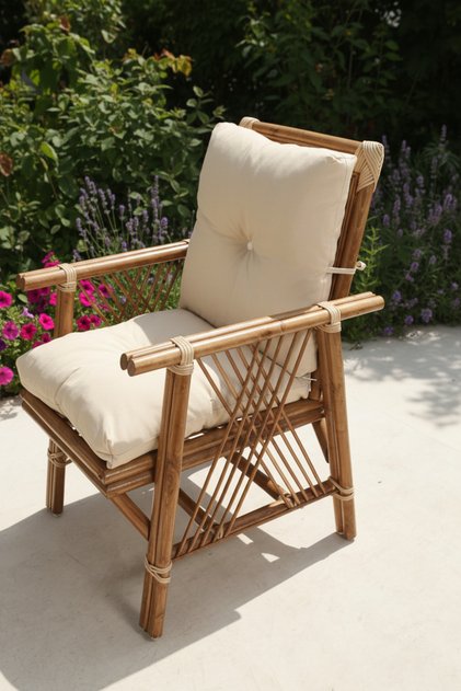 Bambu Sandalye Bahçe Balkon Teras Sandalyesi Mutfak Sandalyesi Yemek Sandalyesi