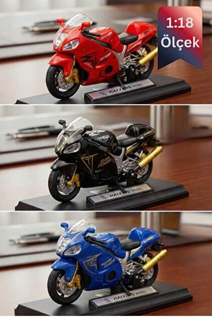 craftivio Suzuki Hayabusa GSX1300 Die Cast Model Motorsiklet