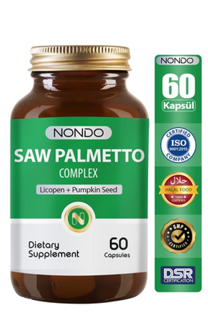 Saw Palmetto Kompleks 60 Kapsül Saç Vitamini - Cüce Palmiye Likopen Isırgan Otu Çinko Bal Kabağı