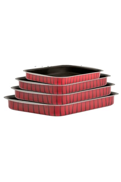 4-piece rectangular baking tray set (25-30-35-42) cm, premium non-stick | Even heat distribution – Suitable for all stovetops