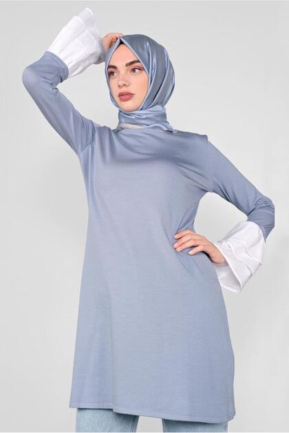 TRICOU DE SUBȚIRE TUNIC CU VOLAN 41072