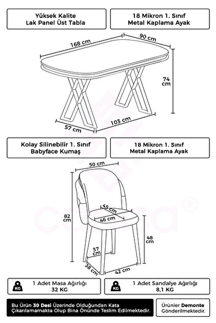 Canisa Zae Serisi 90x168 Lak Panel Rampla Gri Krom Ayak Masa