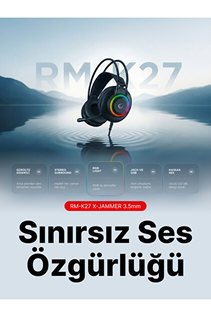 Rampage RM-K27 X-JAMMER Rainbow Ledli PC USB 3.5M PS4-XBOX-Mobile