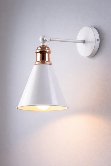 Rustic Funnel Sconce White