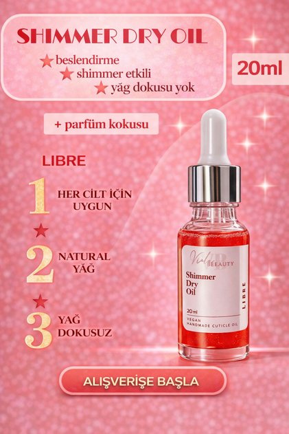 Shimmer Dry Oil - Kuru Yağ "Tırnak ve Tırnak Eti Yumuşatıcısı Kütikül Bakım Yağı 20 ml Simli