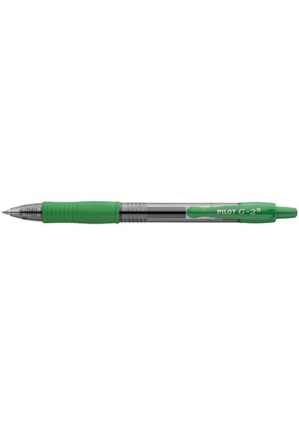 Pix cu gel G-2 Plus, diverse culori, 0.5 mm, cu mecanism click, verde