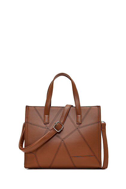 Derimod Kadın Taba Uzun Askılı Baskılı Klasik Omuz Çantası