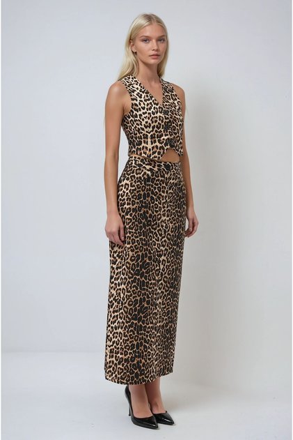 Multi Leopard Patterned Gabardine Suit 10072 R5-K-K4