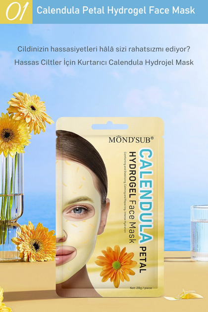 MOND'SUB Calendula Petal Hydrogel Yüz Maskesi ( 6 Adet Maske )