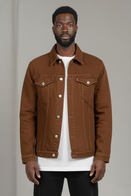 Men's Regular Fit Relaxed Fit Double Pocket Denim Jeans Jacket