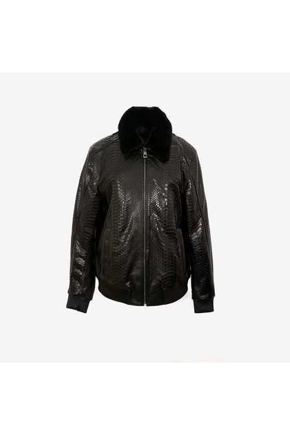 Genuine Leather Black Men's Leather Coat 941