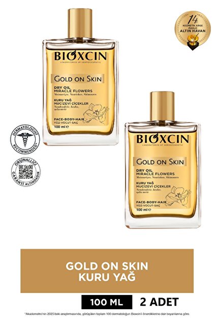 Bioxcin Gold On Skin Kuru Yağ 2x100 ml Cilt Saç İçin Besleyici