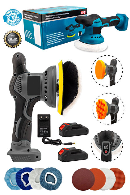 MOONSHOP Çift Akülü Orbital 88WF Lityum 2x Batarya 6 Devir Ayarlı