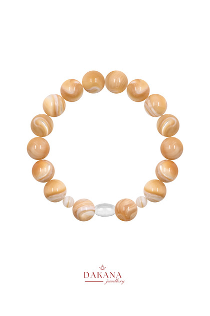Certified Pearl Stone Aquarius Zodiac Sign Men's Natural Stone Bracelet
