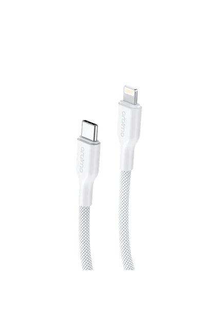 كابل شحن فائق المتانة مضفر من USB-C إلى Lightning بطول 1 متر وقدرة 45 واط - أبيض