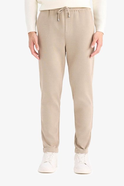 Jogger Fit Beli Lace-Up Elastic Beige Men's Trousers Y2651Az/Bg773