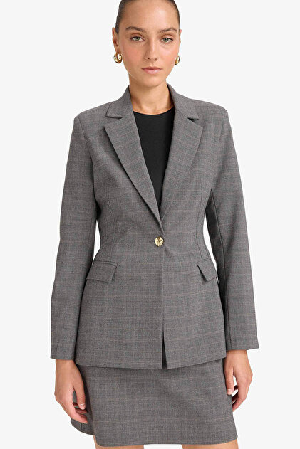 Regular Fit Buttoned Blazer Jacket D9883Ax25Au